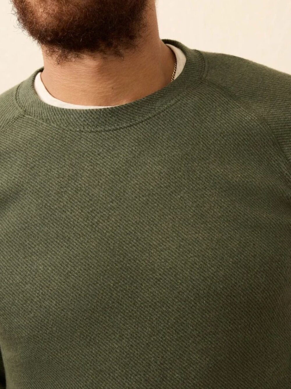 Faherty Legend Lounge Crewneck Fall Evergreen Twill Pullover Sweater S NEW